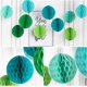 thumbnail image 5 of Bola de panal colgante de Navidad verde turquesa para decoración de fiesta de cumpleaños, niñas, niñas pequeñas, novia, baby shower, boda, despedida de soltera, decoración de fiesta, paquete de 6 JAMW Sencillez, 5 of 5