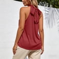 thumbnail image 5 of TrendOFT Halter Tank Top for Women Summer High Neck Tie Strap Camisole Tops Solid Sleeveless Dressy Casual Blouse XXXL, 5 of 7