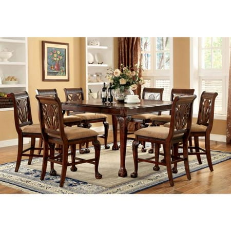 Furniture Of America Ranfort 9 Piece Cherry Counter Height Furniture Of America Ranfort 9 Piece Cherry Counter Height