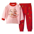 thumbnail image 1 of WEIYLL Ensemble de Pyjama pour Filles Été Imprimé Manches Longues Col Rond sous-Vêtements Pur Chaud Taille Élastique 2 Pcs Tenue de Nuit, 1 of 3