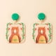 thumbnail image 1 of Pendientes para mujer, regalos para mujer y una variedad de colores Una variedad de diseños Pendientes con estampado encantador Pendiente de botón, 1 of 2