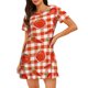 thumbnail image 1 of Balery Tomatoes And Chili Camisón de manga corta con cuello redondo para mujer, cómodo y elegante., 1 of 6