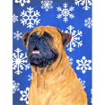 thumbnail image 1 of 11 x 15 in. Mastiff Winter Snowflakes Holiday Flag Garden Size, 1 of 1