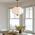 thumbnail image 2 of Arturesthome Eloise Scallop Milk Glass Semi-Flush Mount Pendant Ceiling Light, 2 of 18