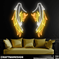 thumbnail image 2 of Craftnamesign Fire Wings Neon Sign, Bedroom Wall Decor, Bar Pub Led Light Wall Art, 2 of 4