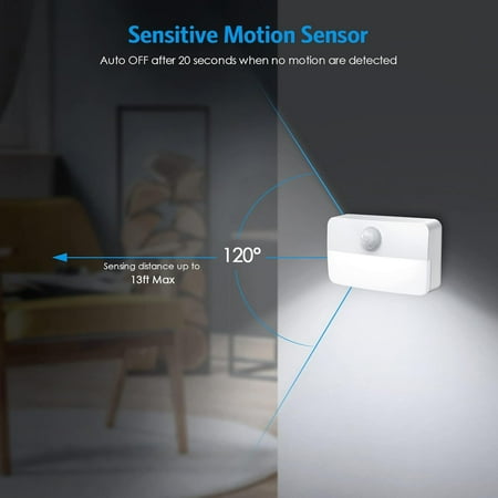 

Innovative Battery-Powered Mini Motion Sensor LED Night Wall Light - Safe and Convenient lighting for Stairs Hallway Bathroom Kitchen and Cabinet Closet - Ideal Lighting Solution for