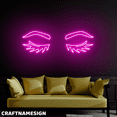 thumbnail image 3 of Craftnamesign Eyelashes Neon Sign, Beauty Spa Wall Sign, Lashes Wall Decor, 3 of 5