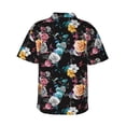 thumbnail image 3 of Balery Hibiscus Rose Print Men's Hawaiian Shirts Short Sleeve Beach Shirt Relaxed Fit Vacation Button Down Shirts-Large, 3 of 9