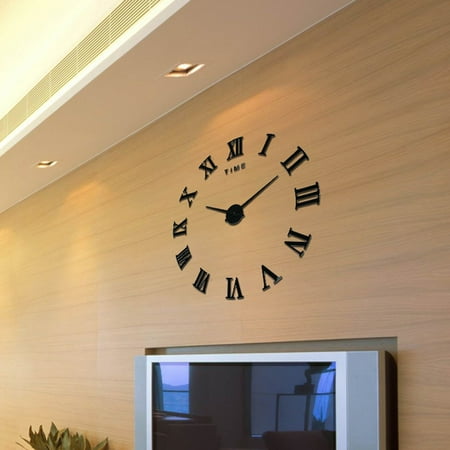 rome numerals wall clock decorative clock for living room diy 3d