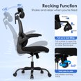 thumbnail image 3 of Ergonomic Home Office Desk Chair with Adjustable Headrest & Lumbar Support, High Back Breathable Mesh Executive Computer Task Chair with 90° Flip-up Armrests, 3 of 10