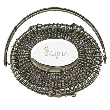 - Personalized Monogrammed Nantucket Basket Jewelry Box, Nickel Plated