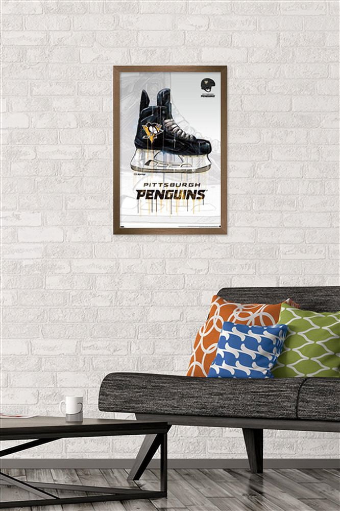NHL Pittsburgh Penguins - Drip Skate 21 Wall Poster, 14.725" x 22.375", Framed