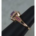 thumbnail image 5 of 2.82 Cts Cushion Cut Natural Amethyst and Diamond Cluster 14k Rose Gold Ring, 5 of 8