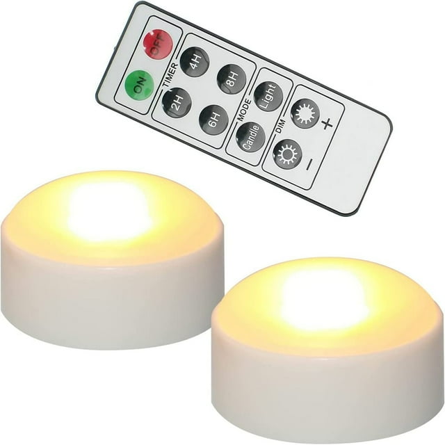2 Pack Halloween LED Pumpkin Lights with Remote and Timer White Color Flickering Battery Operated Decor Jack-O-Lantern Flameless Electric Candles for Pumpkin Home Outdoor Decorations