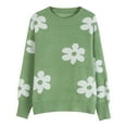 thumbnail image 3 of PFRNLF Womens Floral Sweaters Fall Winter Crew Neck Long Sleeve Loose Knit Pullover Sweater Tops, 3 of 5