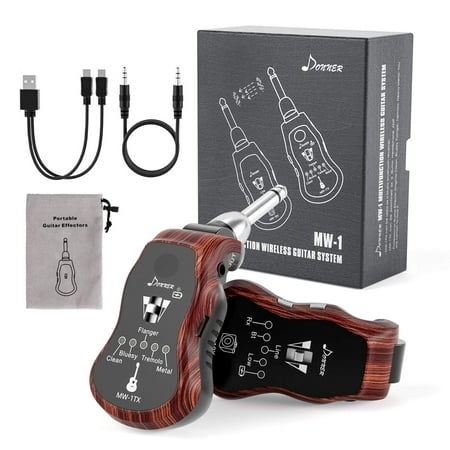 Donner MW-1 Rechargeable UHF Wireless Guitar System with Multifunction 5 Modulation Effects Digital Guitar Transmitter (Best Digital Guitar Effects)