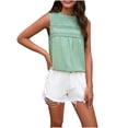 thumbnail image 1 of AherBiu Camisole pour Femmes Boho Décontractée Col Rond Imprimé Ajouré Sans Manches Dos Goutte Lacée Camis de Vacances, 1 of 7