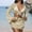 #4Beige, variant on Byworldtasic Womens Crochet Swimsuit Coverups 2 Piece Bathing Suit Cover Up Long Sleeve Tie Front Crop Top Mini Skirt Sets