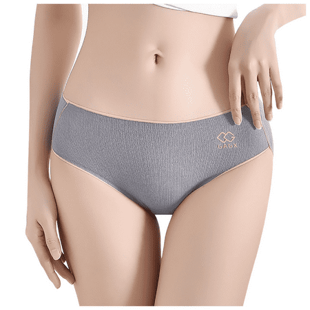 Fulorrnie Underwear for Women Breathable Briefs Comfort Seamless Panties Elastic Waist Flat Seams Stretchable Panty Grey XL