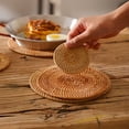 thumbnail image 3 of Summer Cool Rattan Mat Wear-resistant Anti-bite Round Sleeping Bed For Hamster Golden Silk Bear Rabbit, 3 of 9