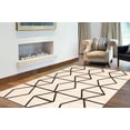 thumbnail image 2 of eCarpetGallery Modern Living Room Area Rug, 3'11" x 5'7", Ivory-Dark Brown, Ana, 2 of 9