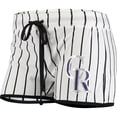 thumbnail image 2 of Women's Concepts Sport White Colorado Rockies Vigor Pinstripe Sleep Short, 2 of 3