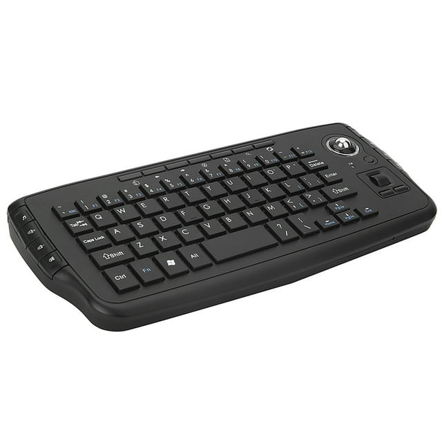 Graflsoa Compact 2.4G Wireless Keyboard with Trackball Mouse, USB Receiver, Plug & Play, Black (Batteries Not Included)