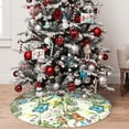 thumbnail image 4 of Cauagu 30" Christmas Tree Skirt Meadow Plants And Butterflies Pattern Christmas Tree Decorations Tree Mat for Xmas Decorations Occasion Holiday Home Decor -30", 4 of 7
