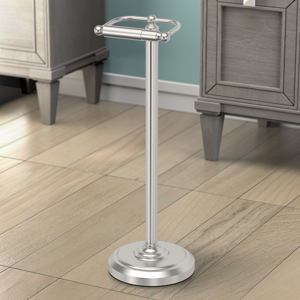 Gatco Freestanding Pedestal Toilet Paper Holder, Satin Nickel