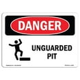 thumbnail image 1 of SignMission OS-DS-A-1218-L-1601 12 x 18 Po Signe de Danger OSHA - Fosse Non Gardée, 1 of 1