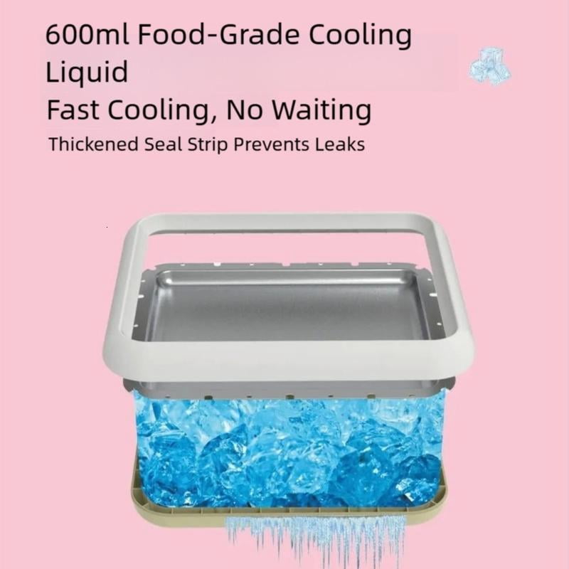 CEORPER Portable Cold Yogurt Maker Ice Tray Stainless Steel Ice Cream Maker Tray