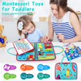 thumbnail image 3 of FASTSPOK Tablero ocupado para niños pequeños de 2 a 4 años, juguete de viaje Montessori para avión/coche, juguete sensorial educativo para niños pequeños de 1 a 3 años, tablero de actividades preescol, 3 of 5