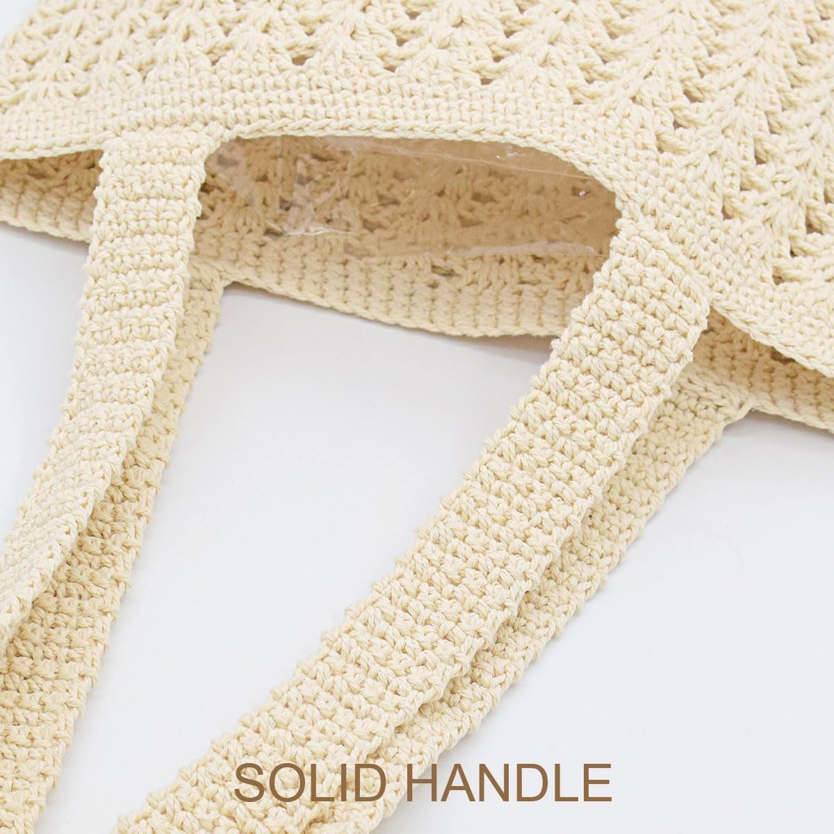 CAILDANL Boho Crochet Summer Handbag Handmade Cotton Rope Knit Shoulder Bags for Women Bohemia Tote for Travel