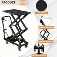 thumbnail image 2 of Hydraulic Lift Cart - 350 LBS Capacity - Adjustable Scissor Lift Table 50" Height - Foot-Operated Lift Table with Locking Wheels - Steel Table Cart, 2 of 8