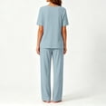 thumbnail image 4 of Naittoop Soft Pajama Set for Women Short Sleeve from Sleepwear Lightweight Loose Pajamas Pjs Sets, 4 of 5