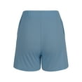 thumbnail image 5 of WREESH Womens Shorts Summer Solid Ribbed Casual Knitted Elastic Waist Sports Shorts with Pockets Sky Blue, 5 of 8