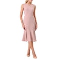 thumbnail image 1 of Vestido sin mangas para mujer INSPIRE CHIC, elegante, con escote en V, vestido de cola de pez, rosa, XL, 1 of 1