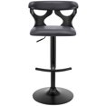 thumbnail image 2 of Armen Living Ruth 25 - 33" Faux Leather/Wood Swivel Bar Stool in Gray/Black, 2 of 9