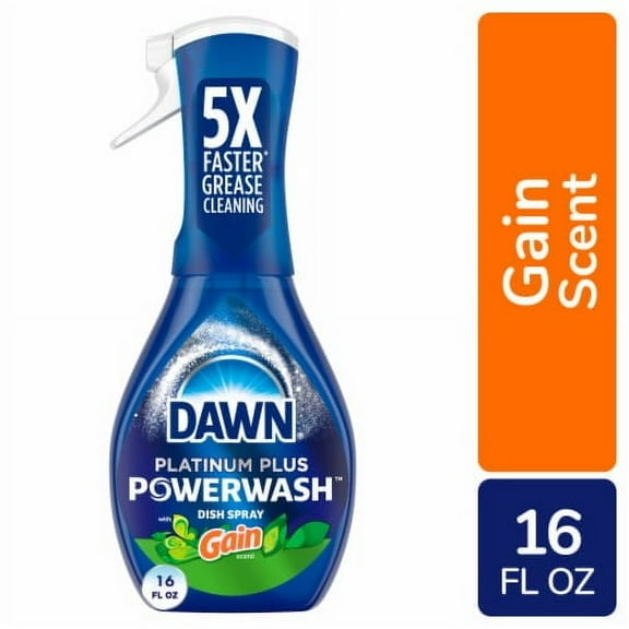 Pack of 2 - Dawn Platinum Powerwash Starter Kit Gain Original Scent Spray Dish Soap 16 fl oz