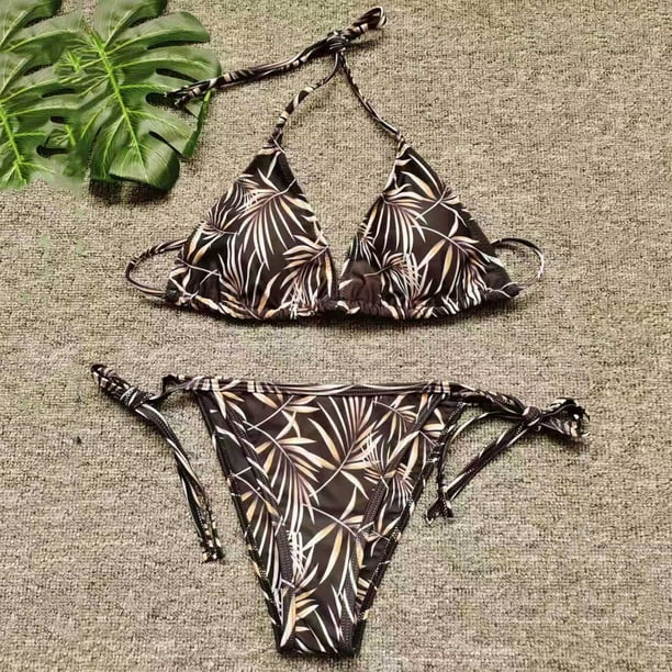 Ladies Women's Sexy Bathing Suit 2 Piece Print Bikini Bottoms Swimsuits For  Women