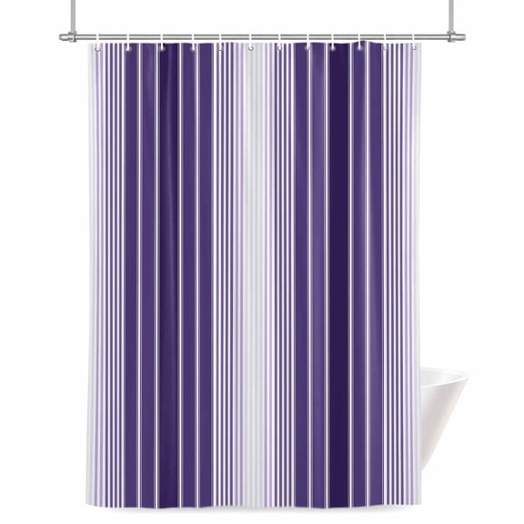 Shower Curtains for Bathroom-36"x72",Farmhouse Purple Gradient Line Waterproof Bath Curtain Grommet Shower Curtain Set with Hooks