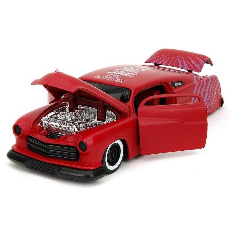 1951 Mercury Matt Red with Purple Stripes and Creep Diecast Figure
