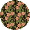 thumbnail image 1 of Ahgly Tapis Rond Lavable en Machine Intérieur Transitionnel Marron, 4 Pieds Rond, 1 of 7
