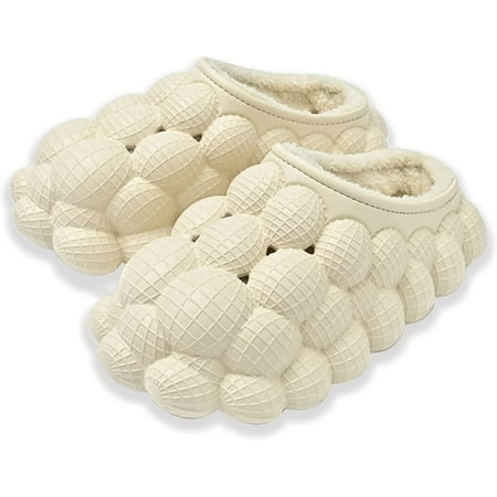 

CoCopeaunt The Bubble Slides for Women/Men - Couples Massage Bubble Slippers - Plush Lining Bubble Shoes Comfy Non-Slip SPA Slippers House Slipper