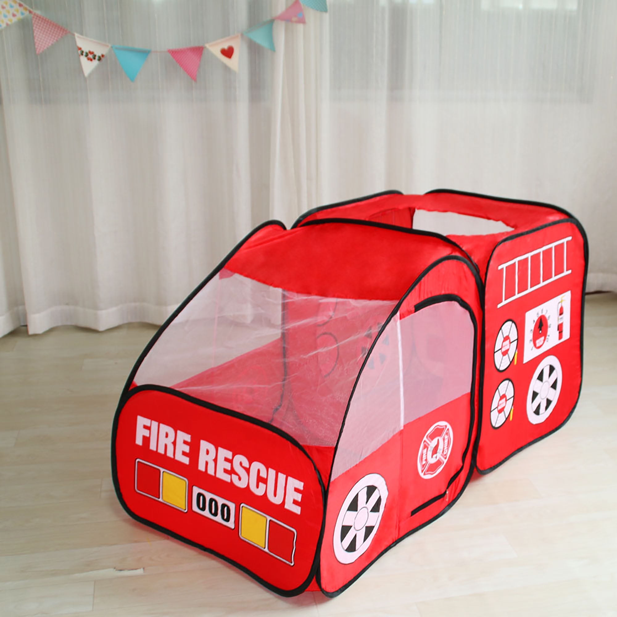 Kepooman Kids Portable Play Tent, Folding Fire Engine Design Playpen Tent for Boys Girls Children, Red Kepooman Kids Portable Play Tent, Folding Fire Engine Design Playpen Tent for Boys Girls Children, Red