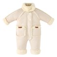 thumbnail image 2 of akafmk Baby Romper Winter Warm Fleece Lined Rompers Stand Collar Button Up Thickened Warm Outdoor One Piece Snowsuit, Size 1-2 Years, 2 of 7