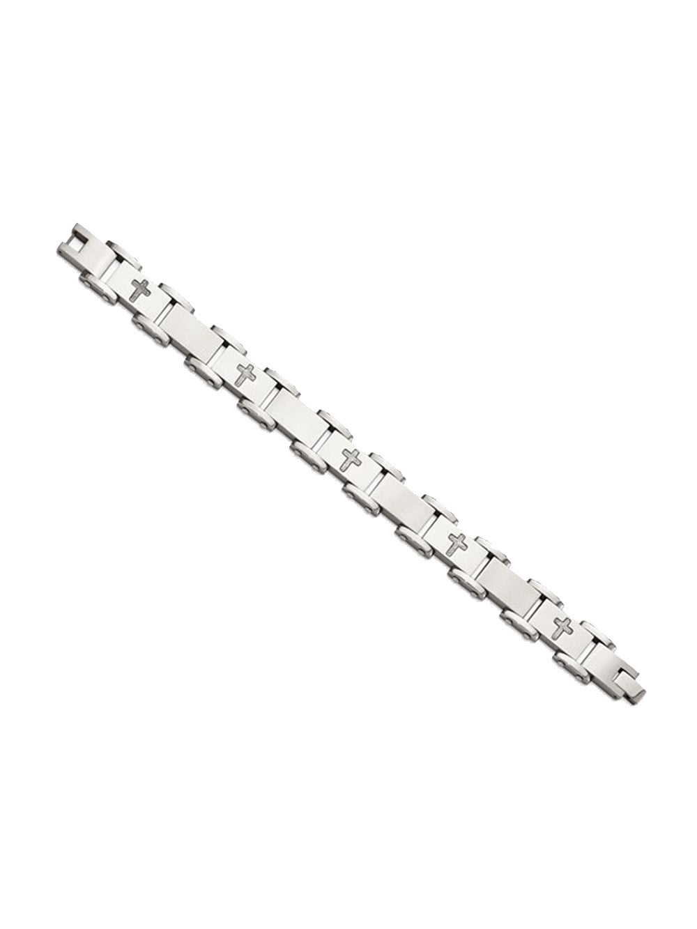 Gem & Harmony Mens Stainless Steel Cross Bracelet 8.75 inches for Men