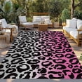 thumbnail image 2 of 3' x 5' Outdoor Rug, Pink Gray Ombre Leopard Outdoor Washable Rug Large Floor Carpet, Modern Abstract Art Aesthetics Non Shedding Area Rug for Outside Patio RV Porch Deck Balcony Camping Living Room, 2 of 9