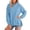 Blue, variant on Vivianyo HD Women's Kangaroo Pocket Pullover Hoodie, Long Sleeve Casual Sweatshirt for Women, Women's Beige, Sizes S-2XL
