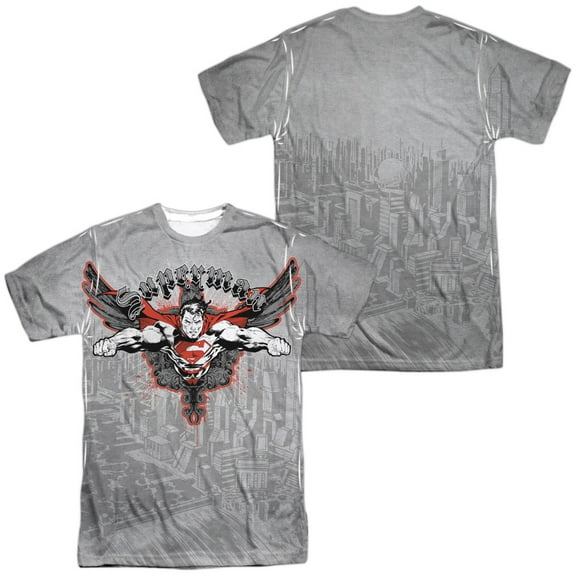 Superman Take Wing Unisex Adult Sublimated Costume T Shirt (Front/Back), 3X-Large Multicolor